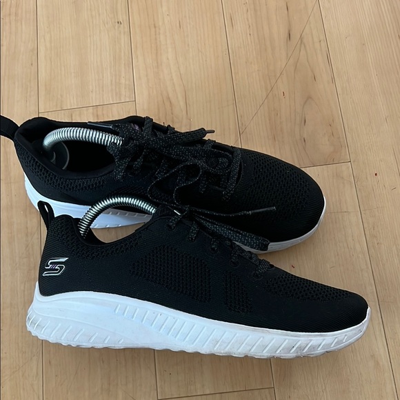 Skechers Shoes - Skechers Black and White Sneakers Modern Knit Design